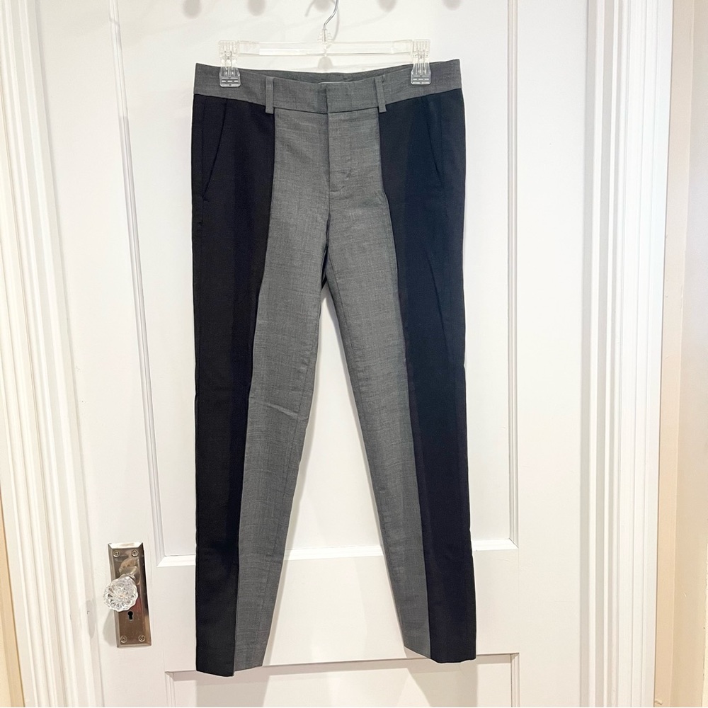 ⭐️ Vince Gray Black Color Block Wool Trousers 0